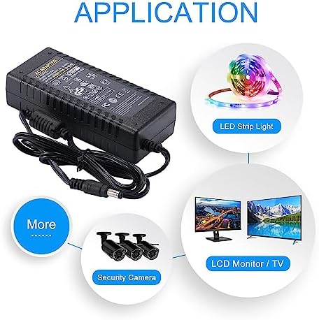 Universal 12 V 6 A Power Supply Adapter – Efficient AC to DC Converter for LED Strips, Routers, and CCTV Cameras – 100-240 V Input, 72 W Output, 5.5 mm x 2.5 mm Connector – Durable, Lightweight, and Versatile Power Solution for Home and Office Devices