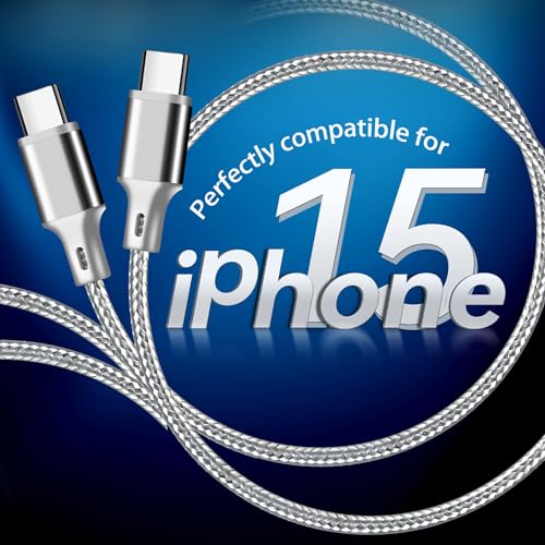 High-Speed 10 FT USB C to USB C Charger Cable – Durable Nylon Braided 3-Pack for Rapid 60 W Charging – Compatible with i Phone 15/16, i Pad Pro, Mac Book, Samsung & Google Devices – Sleek Black Design for Ultimate Flexibility and Reliability