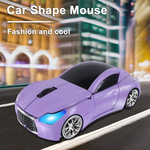 Sleek Yellow Wireless Car Mouse – Cool Sports Car Design for Enhanced Precision with 1600 DPI Optical Technology | Lightweight & Portable USB Receiver Mouse for Laptops, PCs, and Travel | Perfect Gift for Tech Lovers and Professionals