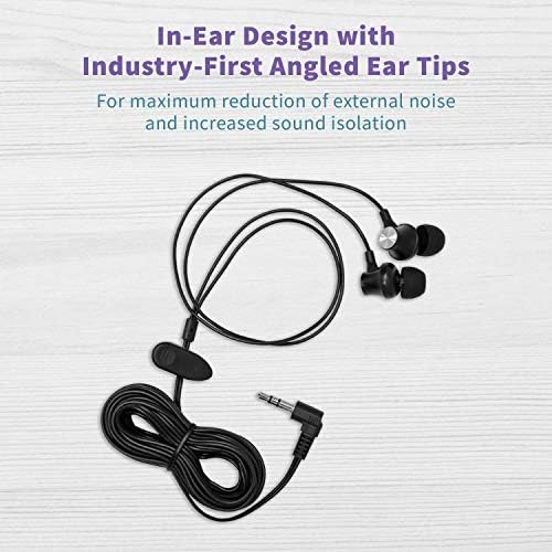 Professional Transcription Earbuds – Word Sleuth 3.5 mm Noise Reduction Headset with Antimicrobial Silicone Tips, 10-Foot Lightweight Cord for Ultimate Comfort and Clarity, Ergonomically Designed for Long Hours of Use, Ideal for Enhanced Audio Transcription Performance