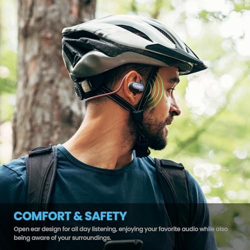 BASN Air S1 Wireless Open Ear Headphones – Advanced Bluetooth 5.3 Technology for Seamless Audio Connectivity – Dynamic 16.2 mm Speakers Delivering Premium Sound Quality – IPX5 Sweat and Water Resistant for Ultimate Durability – Lightweight Ergonomic Design with Enhanced ENC Technology for Crystal Clear Communication – Ideal for Fitness, Running, Cycling, and Outdoor Activities