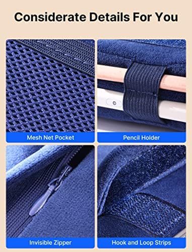 JSAUX Multi-Angle Tablet Pillow Stand – Ergonomic Holder for i Pad, Kindle & Smartphones, 4-11″ Devices in Navy Blue – Ultimate Comfort for Hands-Free Viewing on Bed, Lap or Desk, Ideal for Movies, Reading & Video Calls