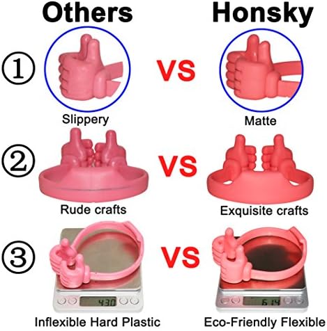 HONSKY 3361942 Thumbs Up Adjustable TPU Mobile Stand – Versatile Multi-Angle Holder for Phones & Tablets – Chic Blue & Black Design – Perfect for Hands-Free Viewing at Home or Office – Lightweight, Durable, and Effortless to Transport