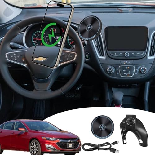 Chevy Malibu 2024 Custom Fit Phone Mount with 15 W Fast Wireless Charger – Premium Magnetic Smartphone Holder for All Cell Phones, Effortless Installation & Enhanced Driving Safety Accessory