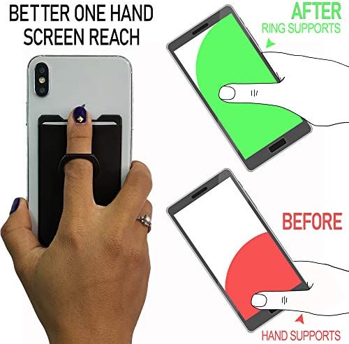 Gecko Universal Phone Ring Wallet – 360° Swivel Grip with Strong Adhesive for Credit Cards and Cash – Enhanced Stability and Comfort for Selfies, Videos, and Everyday Use – Compatible with All Cell Phone Models – Durable, Magnetic Mount Ready – Gray Finish – 90-Day Satisfaction Guarantee