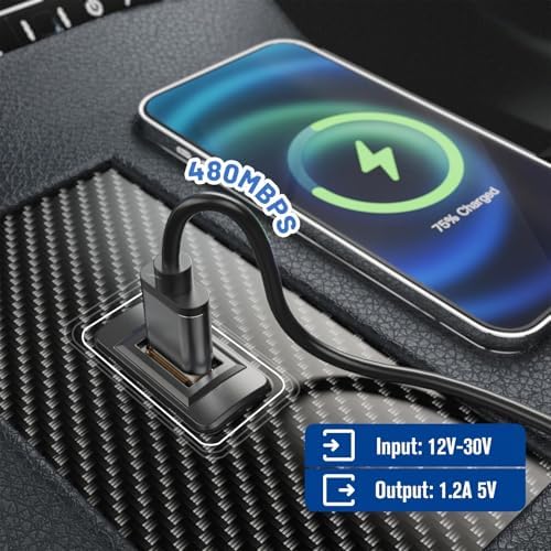 Elevate Your Honda Driving Experience with the Anina High-Speed USB Charger – Custom Male to Female Power Socket Adapter, Perfectly Designed for Civic, CR-V, Accord, Jazz, and Odyssey Models – Streamlined Flush Mount Dash Installation for Enhanced Device Charging Efficiency and Aesthetic Appeal