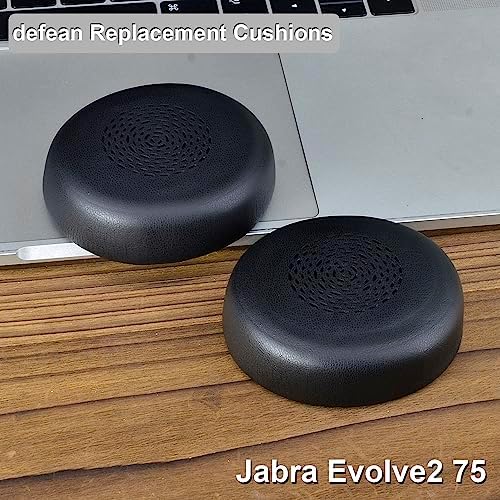 Premium Defean Memory Foam Ear Pads for Jabra Evolve2 75 – Ultimate Replacement Cushions for Superior Comfort and Acoustic Performance – Compatible with Evolve2 75 PC Wireless Headset – Durable Protein Leather Construction for Extended Lifespan and Enhanced Sound Isolation