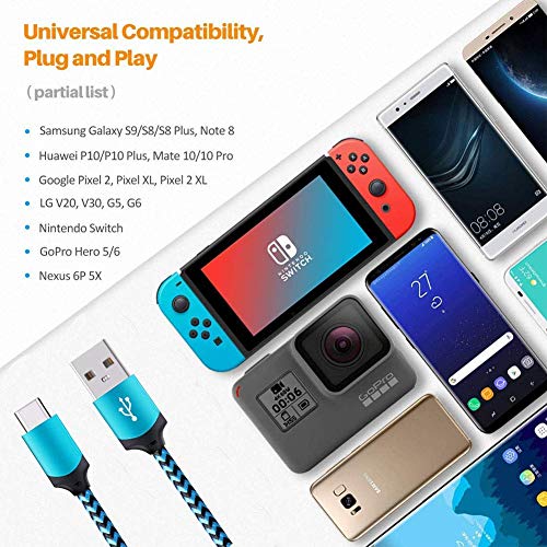 Premium 6 FT Braided USB A to USB C Cable 5 Pack – Fast Charging Solution for Samsung Galaxy S Series, LG Devices & More – Enhanced Durability, Flexibility, and Compatibility for All Android Users – Elevate Your Charging Experience Today!