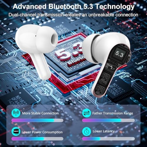 AOTONOK 2025 Wireless Earbuds – Advanced Bluetooth 5.3 Headphones with 40-Hour Playtime, IP7 Waterproof Protection, and ENC Noise Cancelling Technology for Ultimate Audio Experience – Ideal for Music Enthusiasts and Professionals on the Move