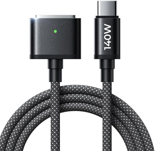 LISEN 6.6 ft USB-C to Mag-Safe 3 Charging Cable for Mac Book Air & Pro (2022-2024) – Premium Rapid Charging Solution, Durable Design with Elegant Midnight Finish, Ideal for Seamless Power Delivery and Enhanced Device Safety
