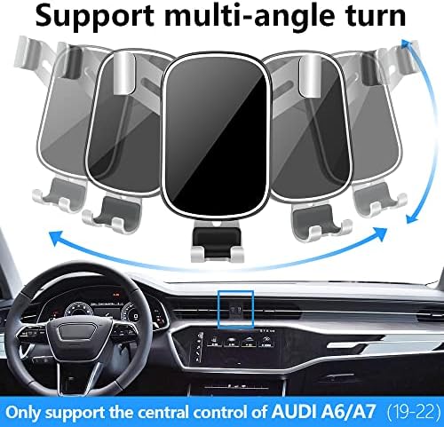 LUNQIN Premium Car Phone Holder for Audi A6, A7, S6, S7, RS6, RS7 (2019-2025) – Ultimate Smartphone Mount with 360-Degree Rotation, Integrated Charging & Enhanced Compatibility for Navigation & Hands-Free Use – Elevate Your Driving Experience with Luxurious Design & Long-Lasting Durability
