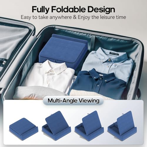 KDD Multifunctional Tablet Pillow Stand – Adjustable Foldable i Pad Holder for Bed, Lap, and Desk with Soft Pad Dock and Stylus Storage – Compatible with i Pad Pro (12.9, 10.5, 11), Air, Mini, Phones, and Books – Ultimate Comfort and Versatility for Hands-Free Use