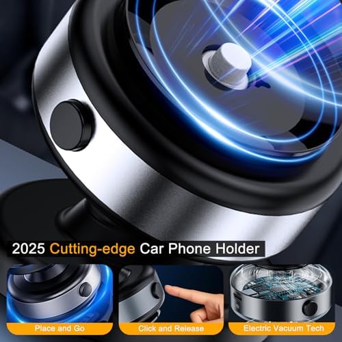Revolutionize Your Car Experience with the 360° Adjustable Anti-Shake Electric Suction Cup Phone Mount – Perfect for Mag Safe i Phone 16, 16 Pro Max, 15, 14, and 13 – Hands-Free Vlogging and Travel Essential with Superior Stability and Magnetic Grip