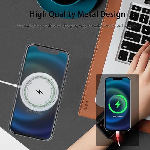 Magnetic Wireless Charging Pad for i Phone 15 Series – Fast, Effortless Alignment with Mag Safe Compatibility – Sleek White Design for Home, Office, and Travel – Lightweight Portable Charger for i Phone 15/14/13 Pro Models – Enhanced Safety and Efficiency for Hassle-Free Power Solutions