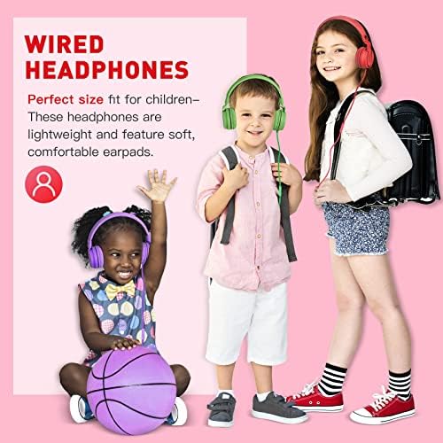Rockpapa 950 Kids Wired Headphones – Vibrant Black and Green On-Ear Style with Built-in Microphone for Enhanced Online Learning, Foldable for Ultimate Portability, Compatible with Laptops, Tablets, and Chromebooks for Seamless Classroom Engagement and Daily Use