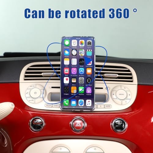 HAPPYHORSE Premium Aluminum Car Phone Holder for Fiat 500 (2010-2015) – Effortless Installation, Enhanced Stability, and Universal Smartphone Compatibility – The Ultimate Center Console Accessory for Modern Drivers