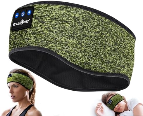 MUSICOZY Bluetooth 5.4 Sleep Headband – Ultra-Thin Stereo Earbuds for Uninterrupted Comfort and Performance, Sweat-Resistant for Active Lifestyles & Serenity (White Red) – Elevate Your Audio Experience with Innovative Design and Superior Sound Quality