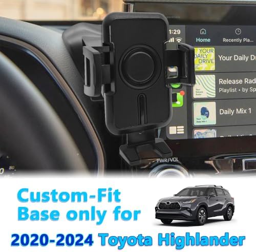 WAAPAK Premium Smartphone Holder for 2014-2025 Toyota Highlander – Stylish Car Mount for Enhanced Navigation and Hands-Free Calling – Perfect Fit for Thick Cases – Easy Installation with Adjustable Viewing Angles – Durable Auto Accessory for Modern SUV Interiors