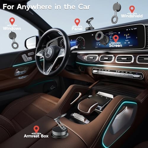 Magnetic Suction Cup Phone Mount for Magsafe, Foldable and 360° Retractable Hands-Free Vacuum Car Phone Holder for Car/Gym/Mirror/Smooth Surface, Compatible with iPhone Android, White – Enhanced Compatibility and Speed