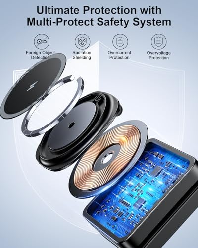 2025 ADADPU Magnetic Wireless Charging Station – Ultimate 3-in-1 Foldable Mag-Safe Charger for i Phone 16, 15, 14, 13, 12 Pro Max Plus, Apple Watch & Air Pods – Travel-Friendly, Fast Charging Pad with Enhanced Compatibility and Magnetic Alignment