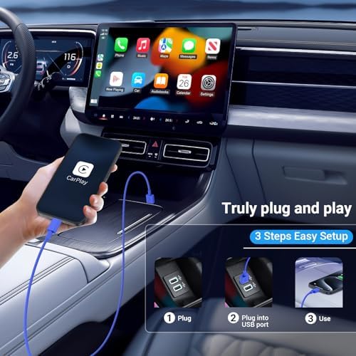 Essri 3-Pack Carplay USB A to C Cable for iPhone 16/15 Pro Max,USB C Car Charger Cable 3FT,Fast Charging Cord Compatible with iPad Pro/Air/Mini, for Apple 16/15 Series,for Samsung,Blue – Enhanced Compatibility and Speed