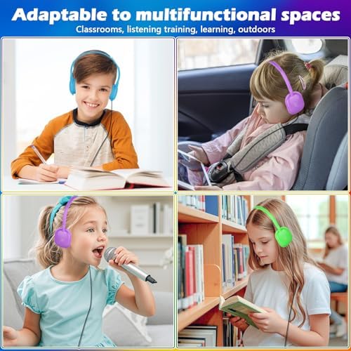 Transform Your Classroom with 15-Pack Multi-Color Over-Ear Headphones for Kids – Durable, Comfortable, and Device-Compatible Earphones for Engaging Learning Experiences and Collaborative Activities, Ideal for Students of All Ages