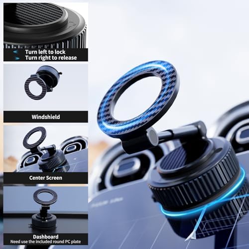 Revolutionary 360° Rotatable Magnetic Phone Holder for Cars – Ultra-Strong Suction Cup Mount Ideal for i Phone & Android – Portable Hands-Free Stand for Effortless Navigation and Multi-Use Convenience in Vehicles and Beyond