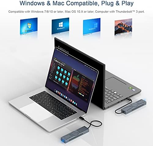 WAVLINK 40 Gbps NVMe M.2 Enclosure for Thunderbolt 4/3 & USB 4 – High-Speed SSD Storage Solution for Mac & Windows, Compatible with M Key/B+M Key 2280 SSDs, Includes Heatsink for Optimal Cooling & 50 cm Cable, Supports Up to 4 TB Capacity for Efficient Data Management