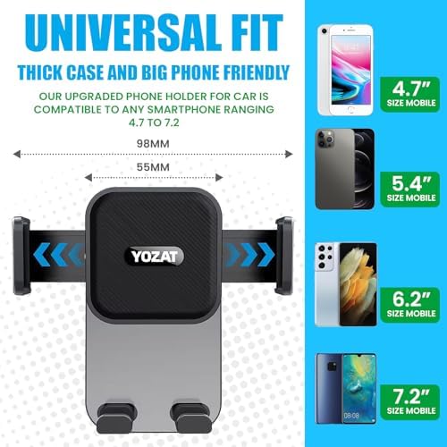 Universal Heavy-Duty Car Phone Holder for Dashboard, Windshield & Air Vent – 360-Degree Rotating Mount Compatible with All Smartphones for Safe Navigation and Hands-Free Use