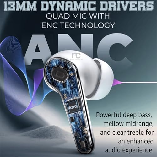 Elevate Your Audio Experience with NC Sound Beats A15 Pro Wireless Earbuds – Advanced Bluetooth 5.4 Connectivity, Immersive Deep Bass, Cutting-Edge Active Noise Cancellation, IPX7 Waterproof Design, Premium Hi-Fi Sound Quality, Intuitive Smart Touch Controls, Perfectly Compatible with Android & i Phone, Ultimate Comfort for All-Day Wear and Adventurous Lifestyles