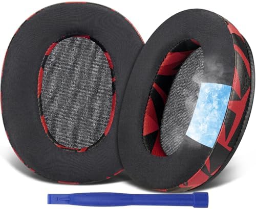 Premium SOULWIT Cooling Gel Earpads for Sony WH-XB910 N Headphones – Advanced Noise Isolation Foam Cushions for Unmatched Comfort and Superior Sound Quality – Stylish Red Storm Replacement Ear Pads for Music Enthusiasts