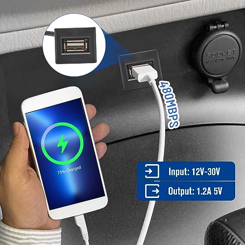 Upgrade Your Toyota Experience with the Anina USB Port Car Charger – Male to Female Panel Flush Mount Adapter for Tundra, RAV4, Camry, Corolla & More – Fast Charging Convenience with 2522 mm Extension Cable for Effortless Installation