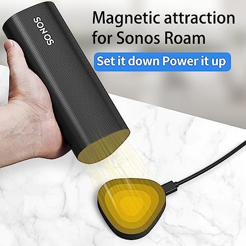 Magnetic Wireless Charging Dock for Sonos Roam Gen 1 & 2, Fast-Power Base for Bluetooth Speakers, Sleek Portable Charger for Sonos Roam SL – Ultimate Charging Solution for Music Lovers