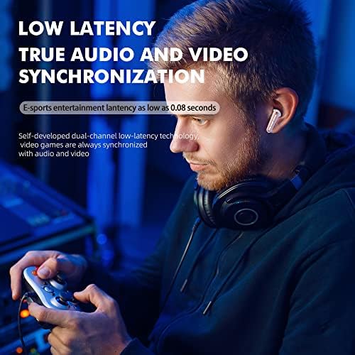 Premium Gold Wireless Earbuds – Bluetooth 5.2 with ENC & 3 D Stereo, Touch Control, IPX7 Waterproof for Sports & Calls, HD Dual Mics, Lightweight Charging Case – Ultimate Audio Experience for Active Lifestyles