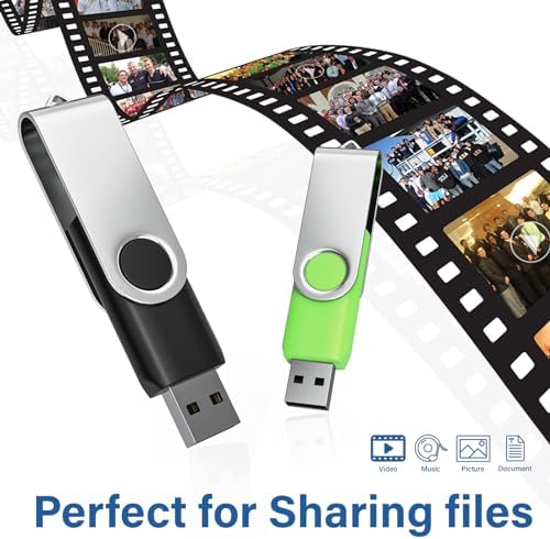Reliable Wooolken 32 GB USB Flash Drives 10-Pack – Portable Memory Sticks with Keychains for Effortless File Transfers on PC & Laptop – Fast USB 2.0 Storage Solution in Sleek Black Design