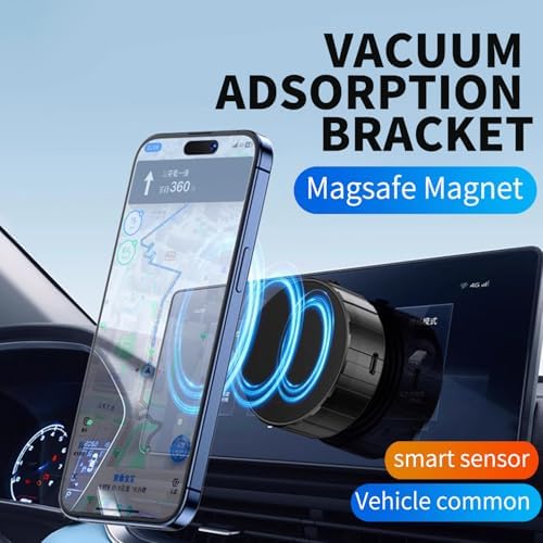 Universal Suction Magnetic Phone Holder – Versatile Car Mount with Strong Vacuum Grip for Safe Hands-Free Use in Vehicles, Gyms, and Showers – Sleek Black Design for All Smartphones and Devices