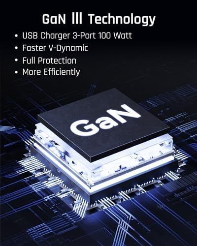 VOLTME 100 W Ga N III USB-C Wall Charger: Ultra-Fast 3-Port PD 3.0 PPS Charging Solution for Laptops and Smartphones – Compact, Foldable Design for Home, Office, and Travel – Universal Compatibility with Mac Book, Chromebook, i Phone 14/13, i Pad, Samsung, and More – Advanced Safety Features and Smart Power Allocation for Optimal Device Protection