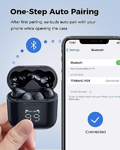W28 Advanced Bluetooth 5.3 True Wireless Earbuds – 48-Hour Battery Life, Superior Hi-Fi Sound, IPX6 Sweatproof Design, LED Display & Qi-Compatible Charging Case for Ultimate Sports Performance and Everyday Use