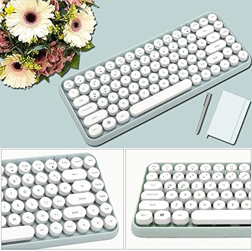 FELICON Retro Mini Wireless Bluetooth Keyboard – Portable 84-Key Typewriter Design for Android, i Pad, Windows & PC – Perfect Companion for Home & Office with Enhanced Compatibility and Rechargeable Battery