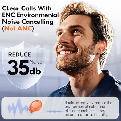 Lanteso Bluetooth 5.3 True Wireless Earbuds – Lightweight Sports Headphones with 48-Hour Playtime, Deep Bass Sound, Built-In Mic for Hands-Free Calls, Stylish Purple Finish for Active Lifestyles – Exceptional Comfort and Immersive Audio Quality