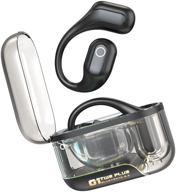 URIZONS Elite Wireless Gaming Earbuds – Ergonomic Over-Ear Bluetooth Headset with Ultra-Low Latency for Gamers and Athletes – Supreme Sound Clarity, Secure Earhook Stability, and Compact Charging Case in Sleek Black Design for Ultimate Performance