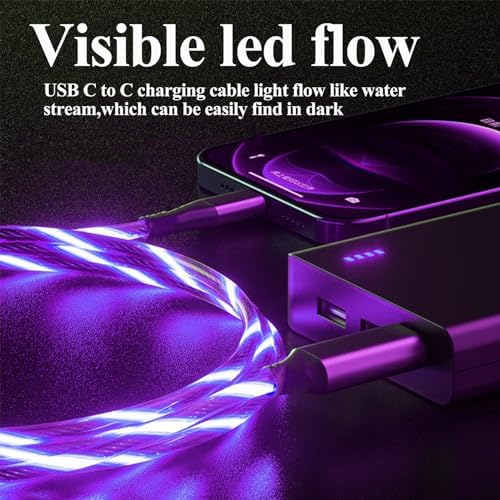 Revolutionize Your Power Connection: 6.6 FT LED USB C to USB C Cable – 60 W/3 A Fast Charger for i Phone 15, Mac Book Air, i Pad Pro, Pixel & Samsung Galaxy S23/S24 – Durable, Stylish, and User-Friendly Charging Solution for Tech-Savvy Professionals and On-the-Go Users