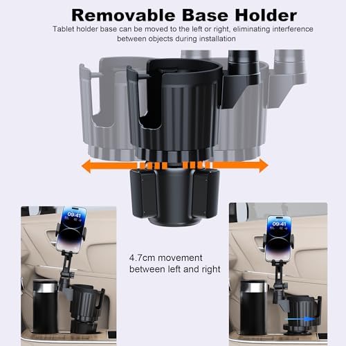 Universal Cup Holder Phone Mount with 360° Rotation – 2-in-1 Adjustable Car Phone Holder for All 4-7” i Phone and Galaxy Models – Enhanced Stability for Hands-Free Navigation and Communication – Perfect for Trucks and Most Vehicle Cup Holders – Durable Design for Long-Lasting Use