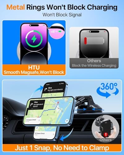 2025 Enhanced Mag Safe Car Phone Mount – 80 LBS Ultimate Suction Power & Military-Grade Strength for i Phone 16, 15, 14 Pro Max & Mini – 360° Rotatable Magnetic Holder for Secure Dashboard & Windshield Use – Effortless Navigation & Hands-Free Communication