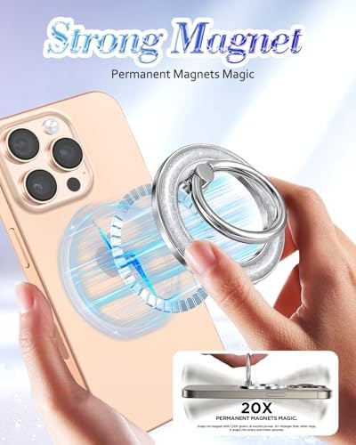 Glamorous Glitter Magnetic Phone Ring Holder for i Phone – Chic Mag Safe-Compatible Grip for Easy One-Handed Use – Stylish Finger Stand Accessory for Women – Perfect for Hands-Free Video Calls and Everyday Convenience – Secure, Durable, and Easy to Clean