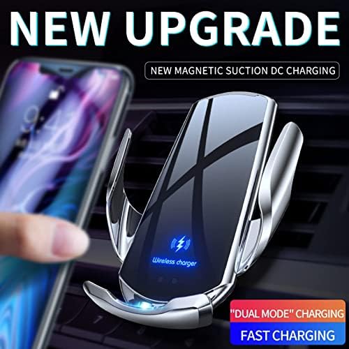 Discover Effortless Charging On The Go with Our 15 W Wireless Car Charger – Auto-Clamping Vent Mount for Secure Smartphone Holder – Fast Charging Solutions for All Vehicle Interiors (Blue) – Enhanced Compatibility with Leading Brands and Safe Usage Features