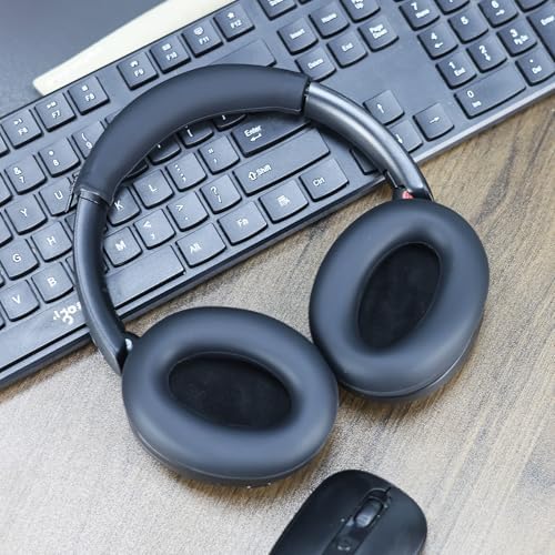 Adhiper Silicone Headphone Protector for Sony WH-1000 XM4, WH-XB910 N, WH-CH720 N, WH-ULT900 N – Enhanced Comfort & Sweat-Resistant Shield for Audiophiles – Premium Black Accessory for Ultimate Durability and Style
