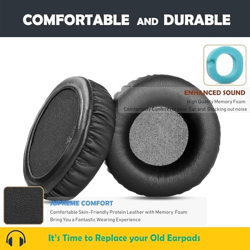 Elevate Your Audio Experience with Premium Replacement Earpads for JVC Wireless Headphones HA-S400, HA-S500, HA-NC80, HA-NC120 – Luxurious Protein Leather & High-Density Memory Foam Cushions for Unmatched Comfort and Superior Noise Isolation – Perfect Fit Headphone Upgrades