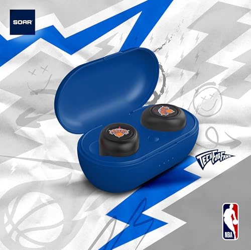 SOAR NBA True Wireless Earbuds V.2 – Elevate Your Audio Experience with State-of-the-Art Bluetooth 5.0, Exceptional Sound Quality, and Official NBA Branding for Ultimate Fan Engagement, Designed for Comfort and Hands-Free Convenience