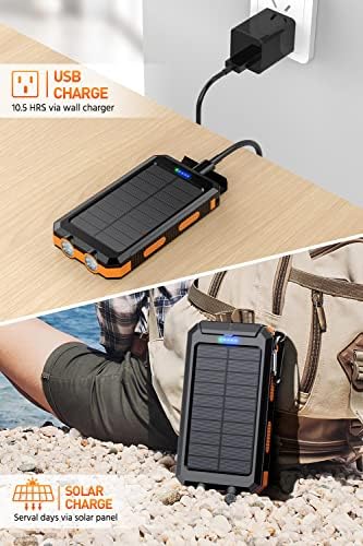 Ultimate 36,800 m Ah Solar-Powered Waterproof Charger – Dual QC 3.0 Fast Charging Power Bank with Built-in Flashlight for Smartphones and Electronics – Reliable Outdoor Companion in Deep Orange – Unmatched Durability for Travel, Camping, and Emergency Use – Enhanced Device Compatibility and Performance